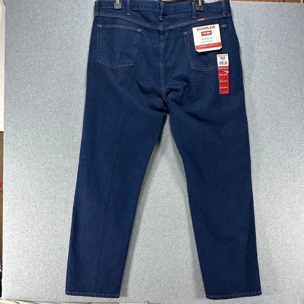 Wrangler Rustler Jeans Regular Fit Mens 42x32 Blue Heavyweight‎ Denim Workwear